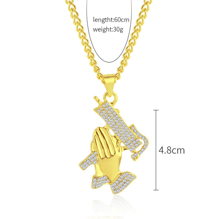 Wholesale Full Diamond Pendant Men's Alloy Necklace JDC-NE-ManY016