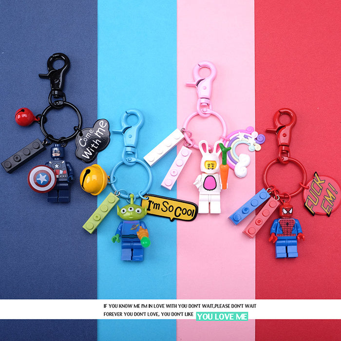 Wholesale Cartoon Building Block Resin Keychain JDC-KC-QingMou002