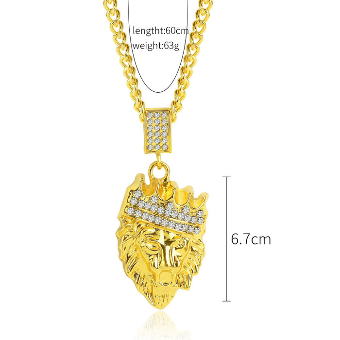 Wholesale Full Diamond Pendant Men's Alloy Necklace JDC-NE-ManY016