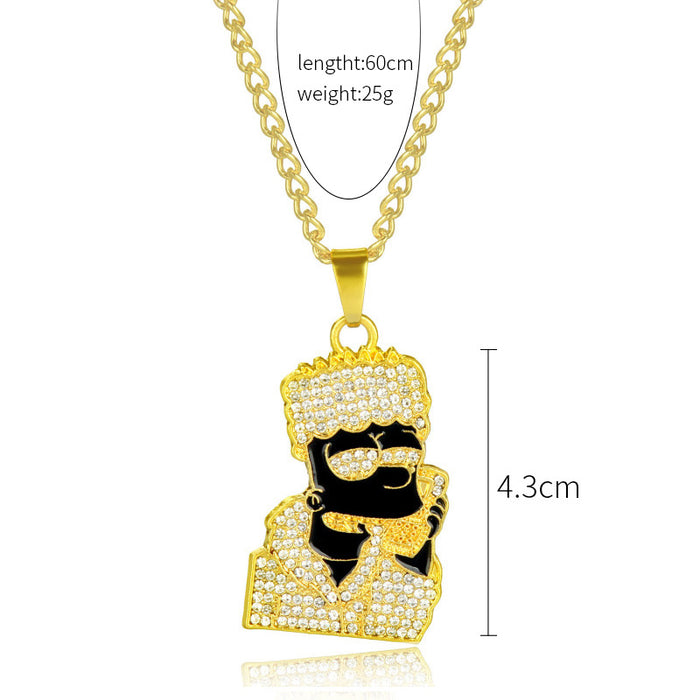 Wholesale Full Diamond Pendant Men's Alloy Necklace JDC-NE-ManY016