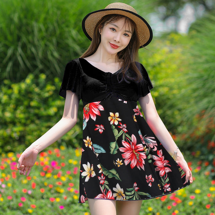 Wholesale Split swimsuit for women, conservative, covering belly, fat, loose, hot spring swimsuit