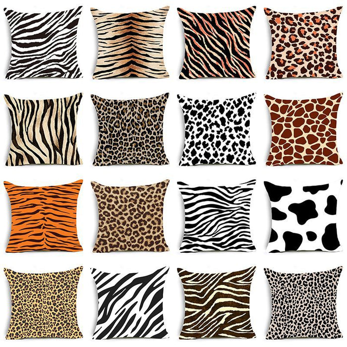 Wholesale 45*45 Short Plush Animal Print Leopard Print Pillowcase JDC-PW-ZiM004