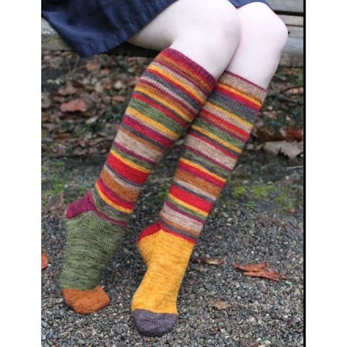 Wholesale Color Striped Women's Long Halloween Christmas Knee-high Cotton Socks JDC-SK-XQ030