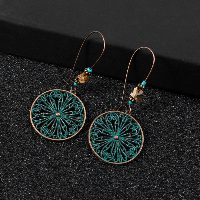 Wholesale hollow pattern geometric earrings exaggerated fashion personality