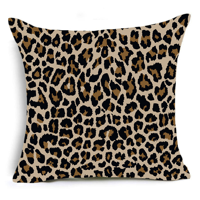 Wholesale 45*45 Short Plush Animal Print Leopard Print Pillowcase JDC-PW-ZiM004