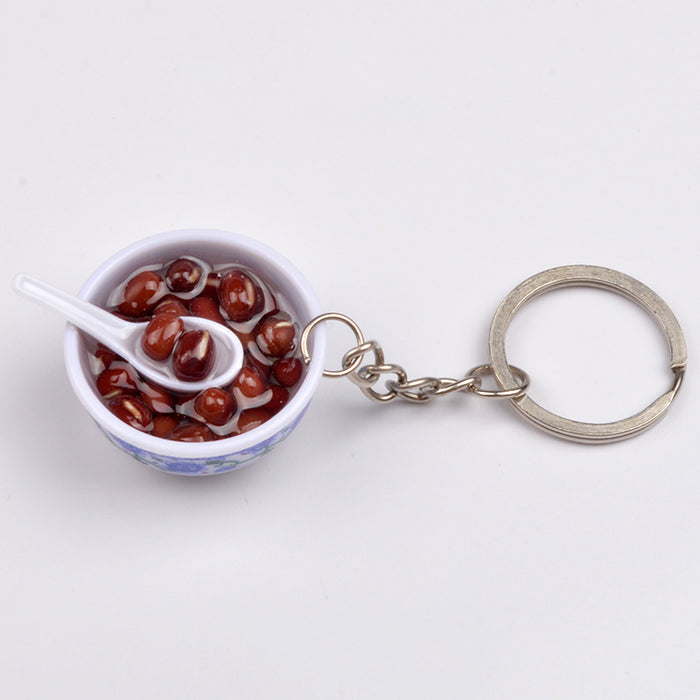 Wholesale Chinese Style Blue White Porcelain Bowl Keychain PVC Decorative Car Key Accessory Gift MOQ≥2