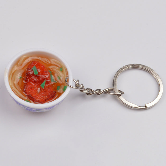 Wholesale Chinese Style Blue White Porcelain Bowl Keychain PVC Decorative Car Key Accessory Gift MOQ≥2