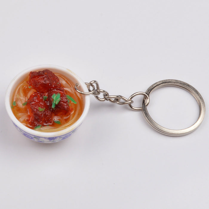 Wholesale Chinese Style Blue White Porcelain Bowl Keychain PVC Decorative Car Key Accessory Gift MOQ≥2