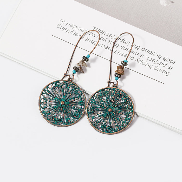 Wholesale hollow pattern geometric earrings exaggerated fashion personality