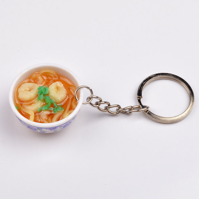 Wholesale Chinese Style Blue White Porcelain Bowl Keychain PVC Decorative Car Key Accessory Gift MOQ≥2