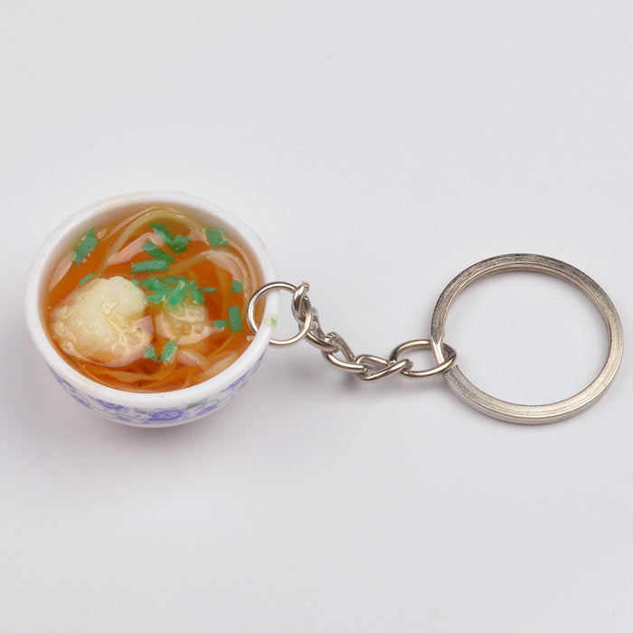 Wholesale Chinese Style Blue White Porcelain Bowl Keychain PVC Decorative Car Key Accessory Gift MOQ≥2