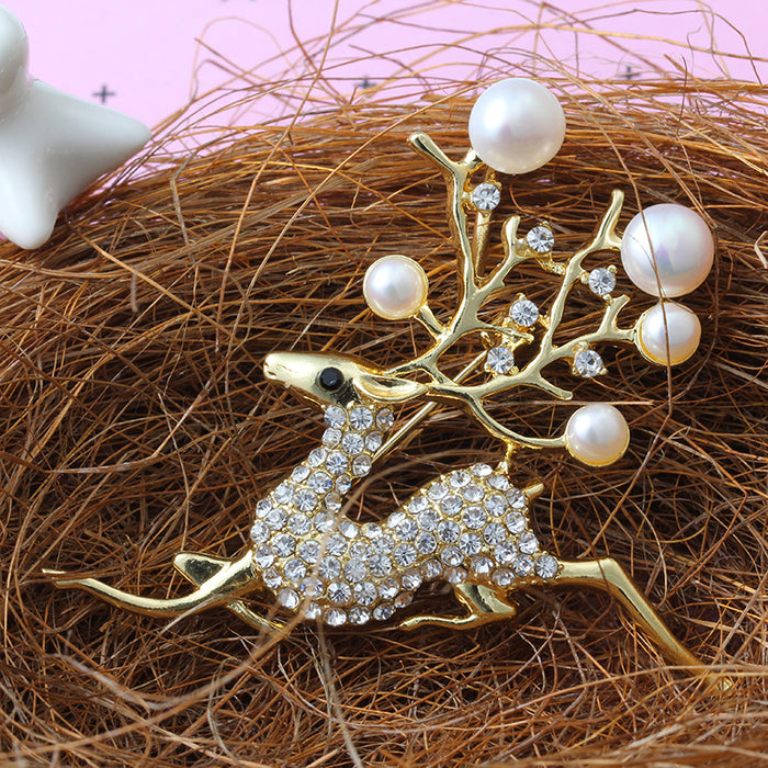 Wholesale Pearl zircon brooch, coat brooch, versatile brooch, chest flower, empty holder