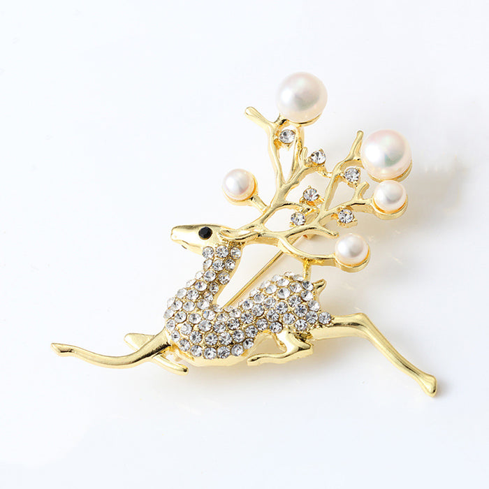Wholesale Pearl zircon brooch, coat brooch, versatile brooch, chest flower, empty holder