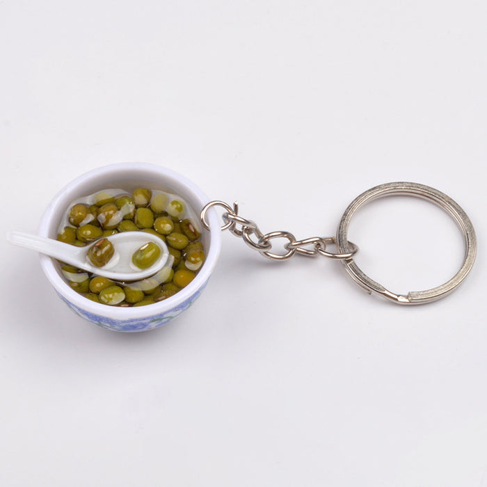 Wholesale Chinese Style Blue White Porcelain Bowl Keychain PVC Decorative Car Key Accessory Gift MOQ≥2