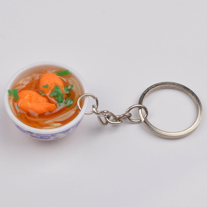 Wholesale Chinese Style Blue White Porcelain Bowl Keychain PVC Decorative Car Key Accessory Gift MOQ≥2