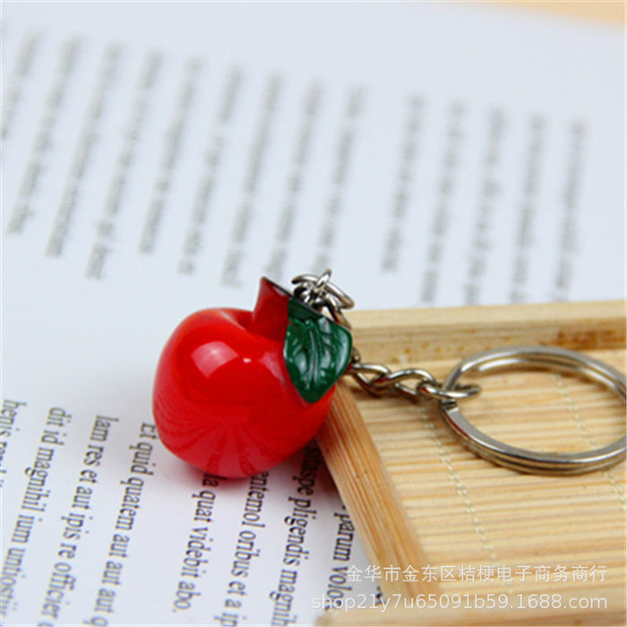 Wholesale Creative Resin Fruit Keychain Simulated Strawberry Grape Pomegranate Watermelon MOQ≥10