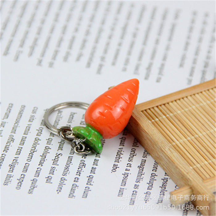 Wholesale Creative Resin Fruit Keychain Simulated Strawberry Grape Pomegranate Watermelon MOQ≥10