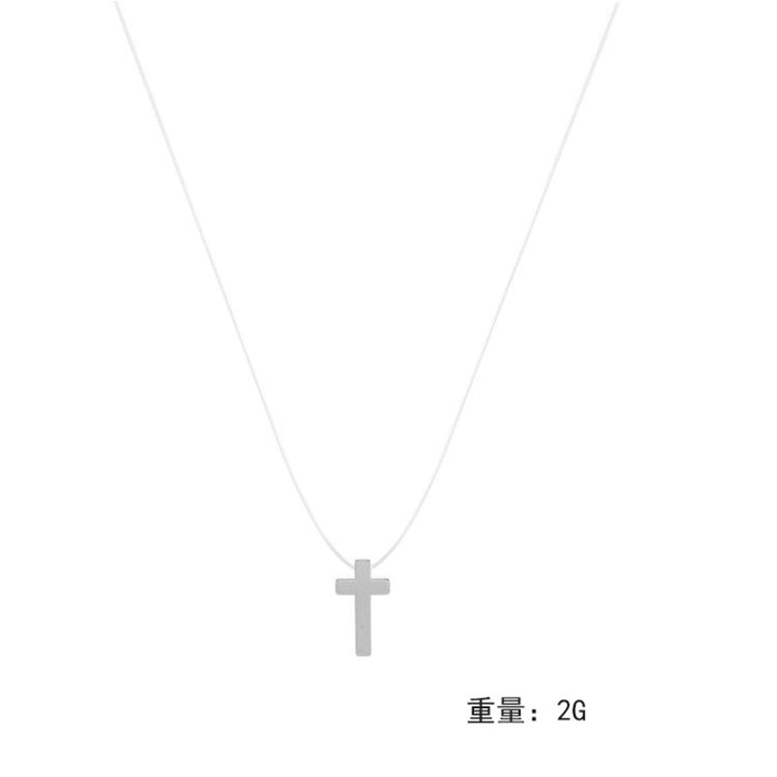 Wholesale Simple invisible transparent fishing line necklace collarbone chain wholesale zircon short necklace mermaid tears necklace