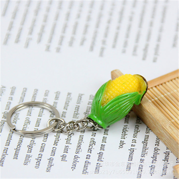 Wholesale Creative Resin Fruit Keychain Simulated Strawberry Grape Pomegranate Watermelon MOQ≥10