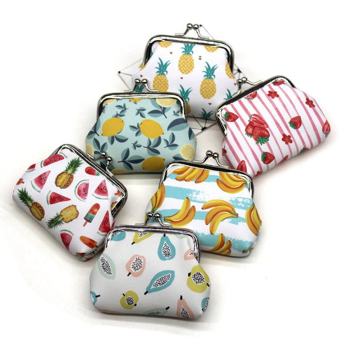 Wholesale Small Fresh Fruit Print Coin Purse Cute Student Small Wallet Ladies Coin Bag Children Hand-held Coin Bag JDC-WT-QW008