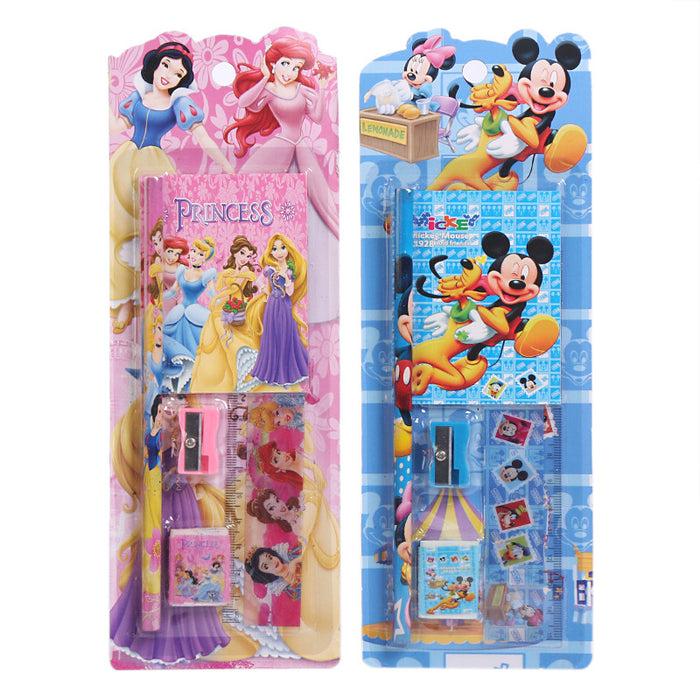 Wholesale Stationery Anime Print Pencil Eraser Ruler Notebook Pencil sharpener Set Five-Piece