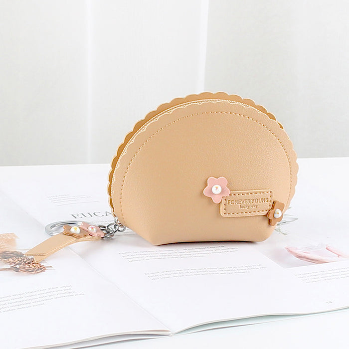 Wholesale Coin Purse Women's Cute Handle Fan Small Simple Coin Key Bag One-piece Zipper Waterproof Coin Purse