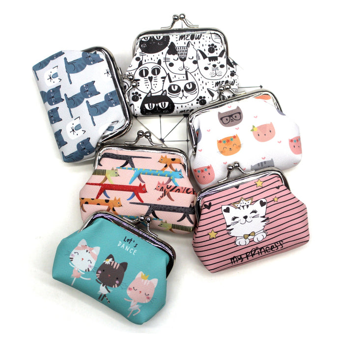 Wholesale Kitten Printed Coin Purse, Small Fresh Cartoon Wallet JDC-WT-QW004