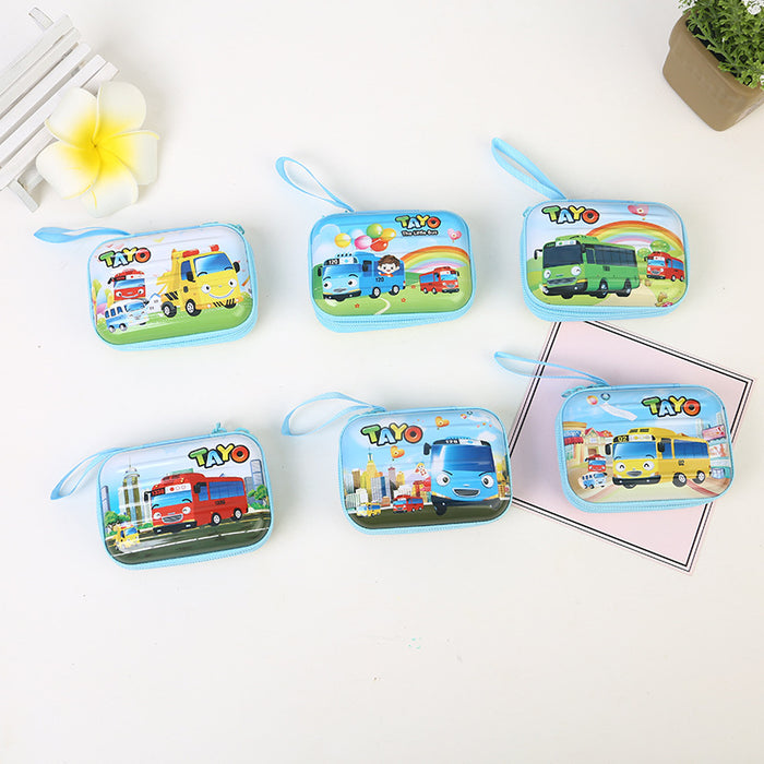 Wholesale Jewelry Accessories Tinplate Storage Bag Rectangular Student Portable Zipper Bag Cartoon Children's Coin Bag Storage Box