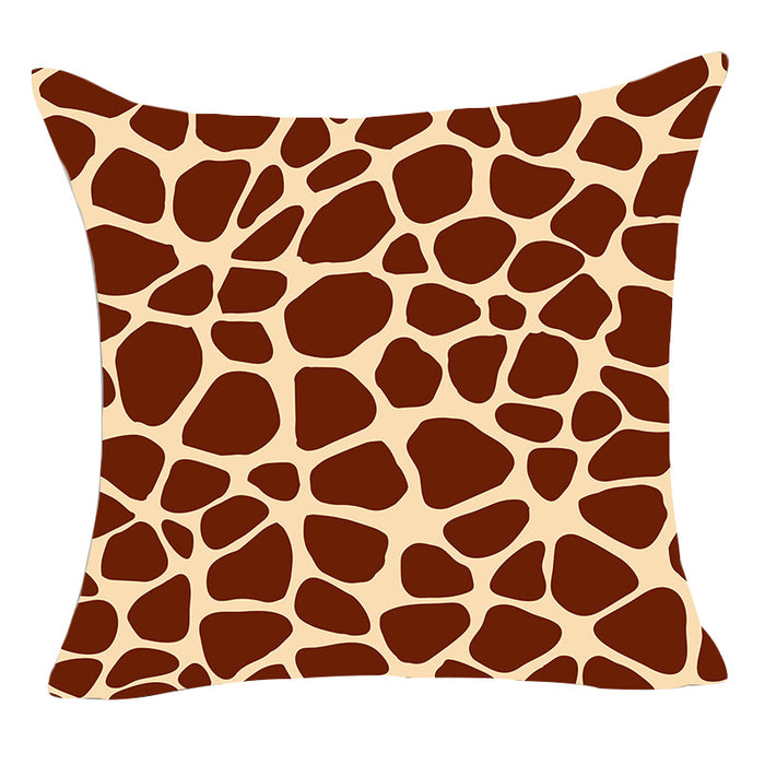 Wholesale 45*45 Short Plush Animal Print Leopard Print Pillowcase JDC-PW-ZiM004