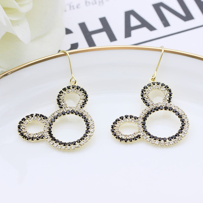 Wholesale 2pcs Rhinestone Cartoon Earrings JDC-ES-MiD007