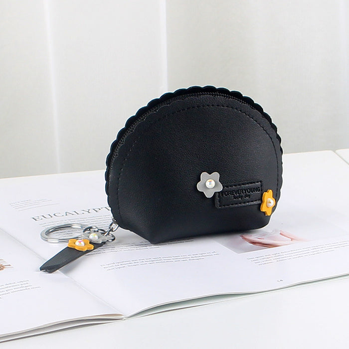 Wholesale Coin Purse Women's Cute Handle Fan Small Simple Coin Key Bag One-piece Zipper Waterproof Coin Purse