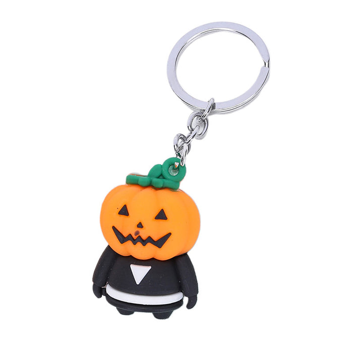 Wholesale 10PCS PVC Halloween Grim Reaper Evil Pumpkin Ghost Doll Keychain JDC-KC-AQing010