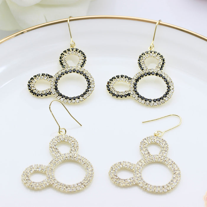 Wholesale 2pcs Rhinestone Cartoon Earrings JDC-ES-MiD007