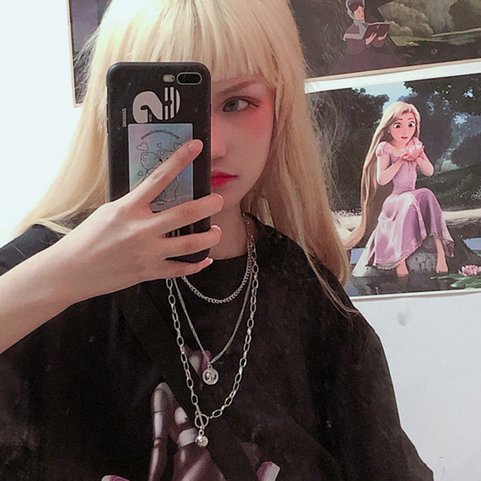 Wholesale Necklace, coin, metal ball, street racket, sweater chain