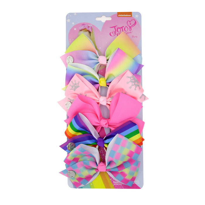 Wholesale Halloween Children's Swallowtail Bow Paper Card Cloth Hairpin JDC-HC-QiuN012