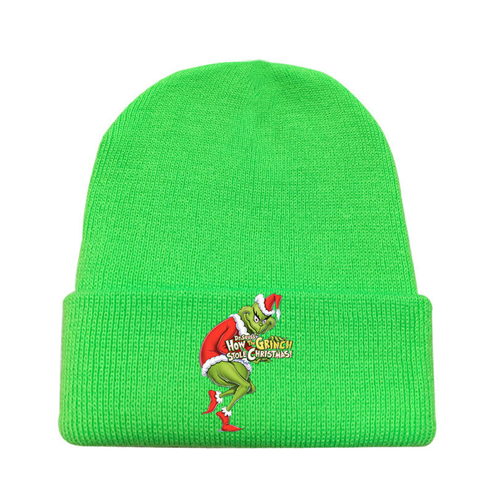 Wholesale Christmas Knitted Hat Green Hair Monster Wool Hat JDC-FH-JunC004