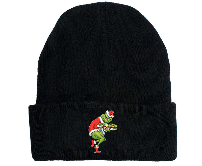 Wholesale Christmas Knitted Hat Green Hair Monster Wool Hat JDC-FH-JunC004