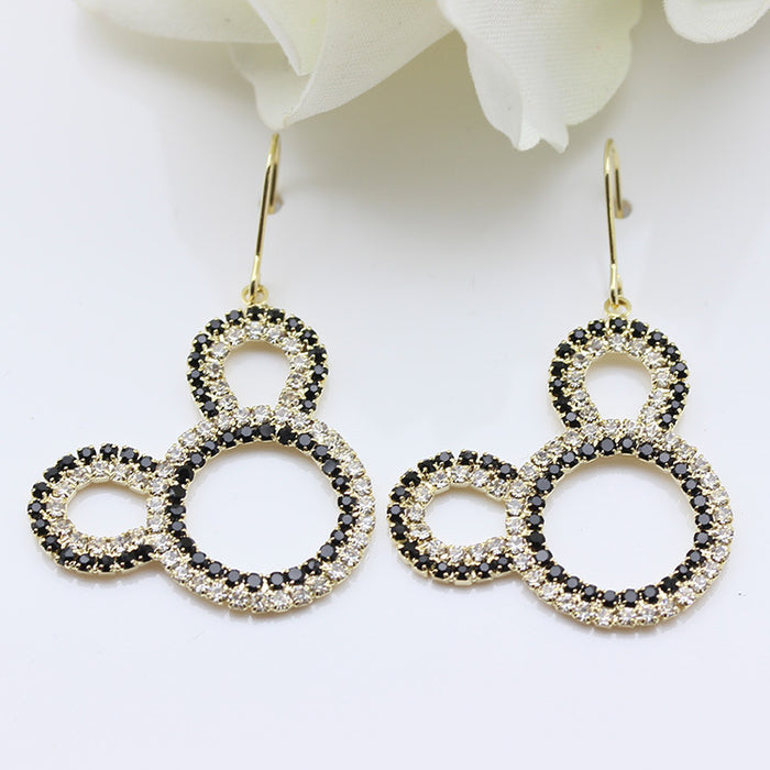 Wholesale 2pcs Rhinestone Cartoon Earrings JDC-ES-MiD007