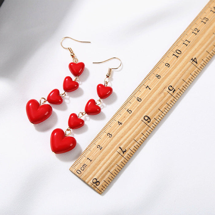 Wholesale Earrings Plastic Size Tassel Heart Heart JDC-ES-YinW004