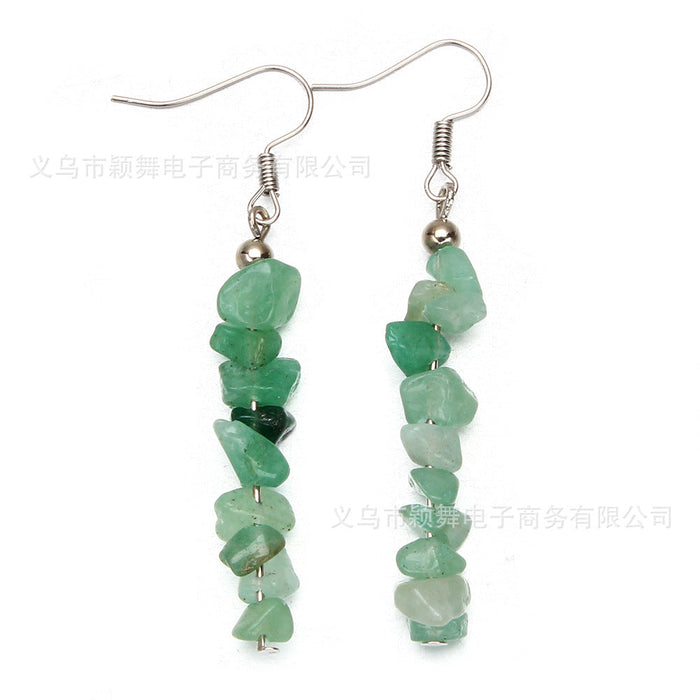 Wholesale Earrings Stainless Steel Natural Stone Crystal Long Style JDC-ES-YinW002