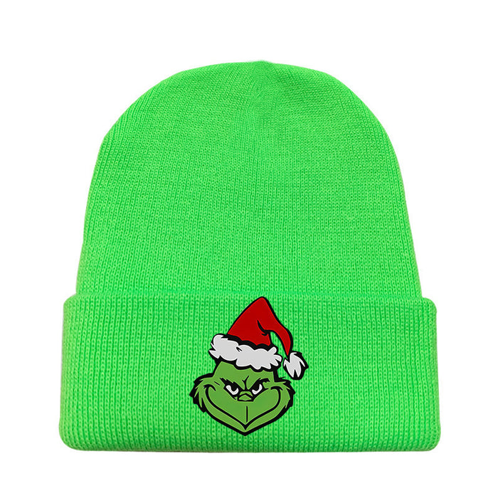 Wholesale Christmas Knitted Hat Green Hair Monster Wool Hat JDC-FH-JunC004