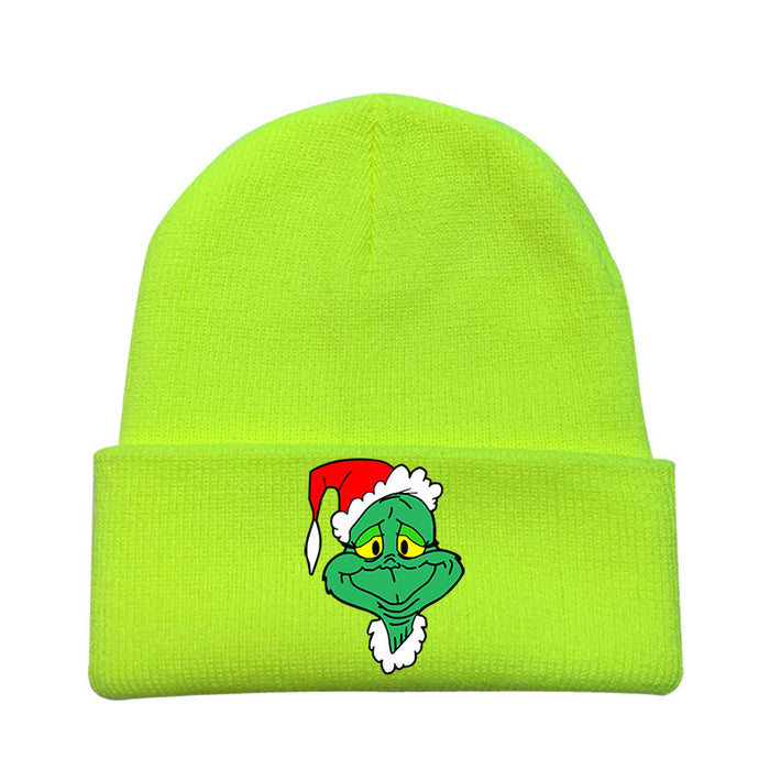 Wholesale Christmas Knitted Hat Green Hair Monster Wool Hat JDC-FH-JunC004