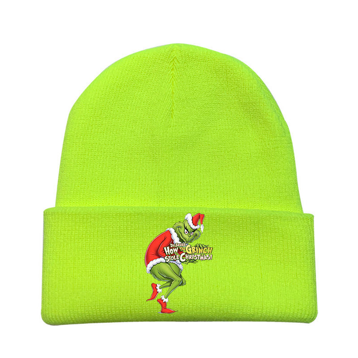 Wholesale Christmas Knitted Hat Green Hair Monster Wool Hat JDC-FH-JunC004