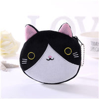 Wholesale Creative Cute Cartoon Japanese and Korean Students Ladies Zipper Mini Key Coin Storage Japanese Cute Cat Coin Purse JDC-WT-SM002