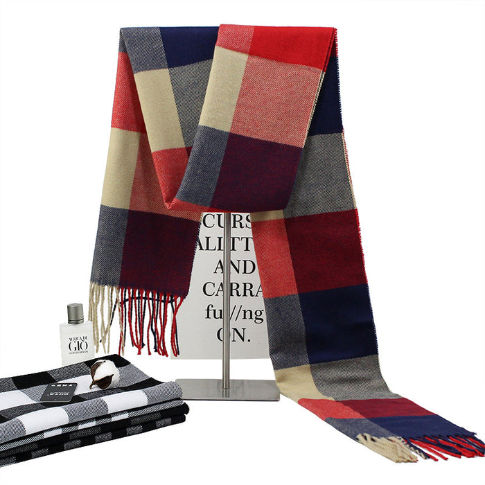 Wholesale  Casual Brushed Thick British Plaid Long