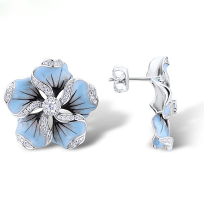 Wholesale Flower Leaf Alloy Earrings JDC-ES-WeiWan001