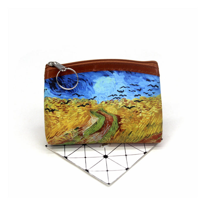 Wholesale Nostalgic Oil Painting Printed Coin Bag JDC-WT-QW012