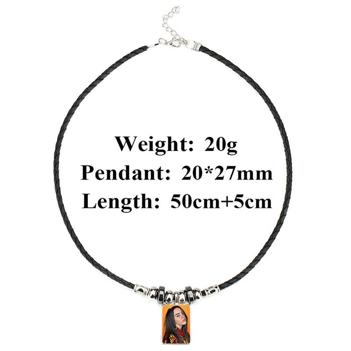Wholesale Celebrity-themed square glass pendant necklace