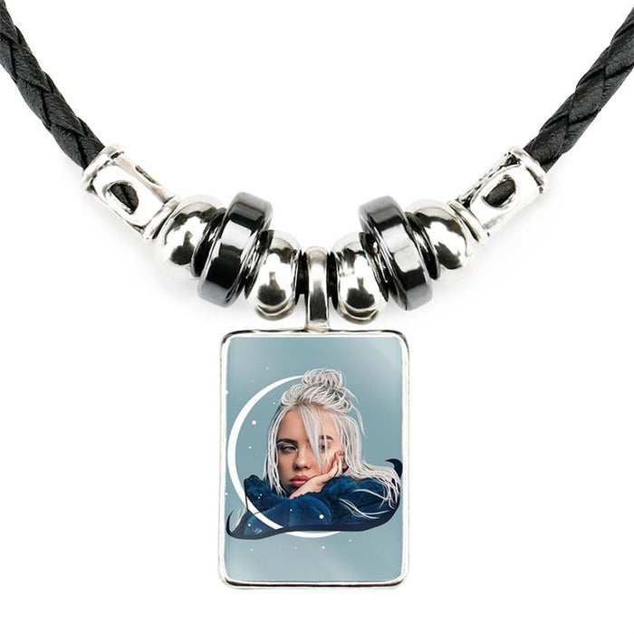 Wholesale Celebrity-themed square glass pendant necklace