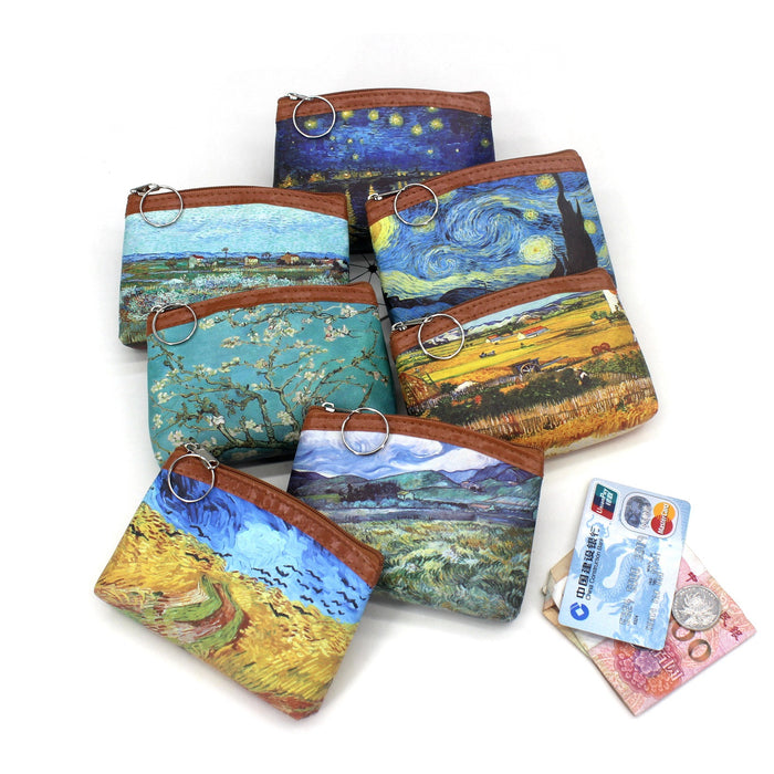 Wholesale Nostalgic Oil Painting Printed Coin Bag JDC-WT-QW012